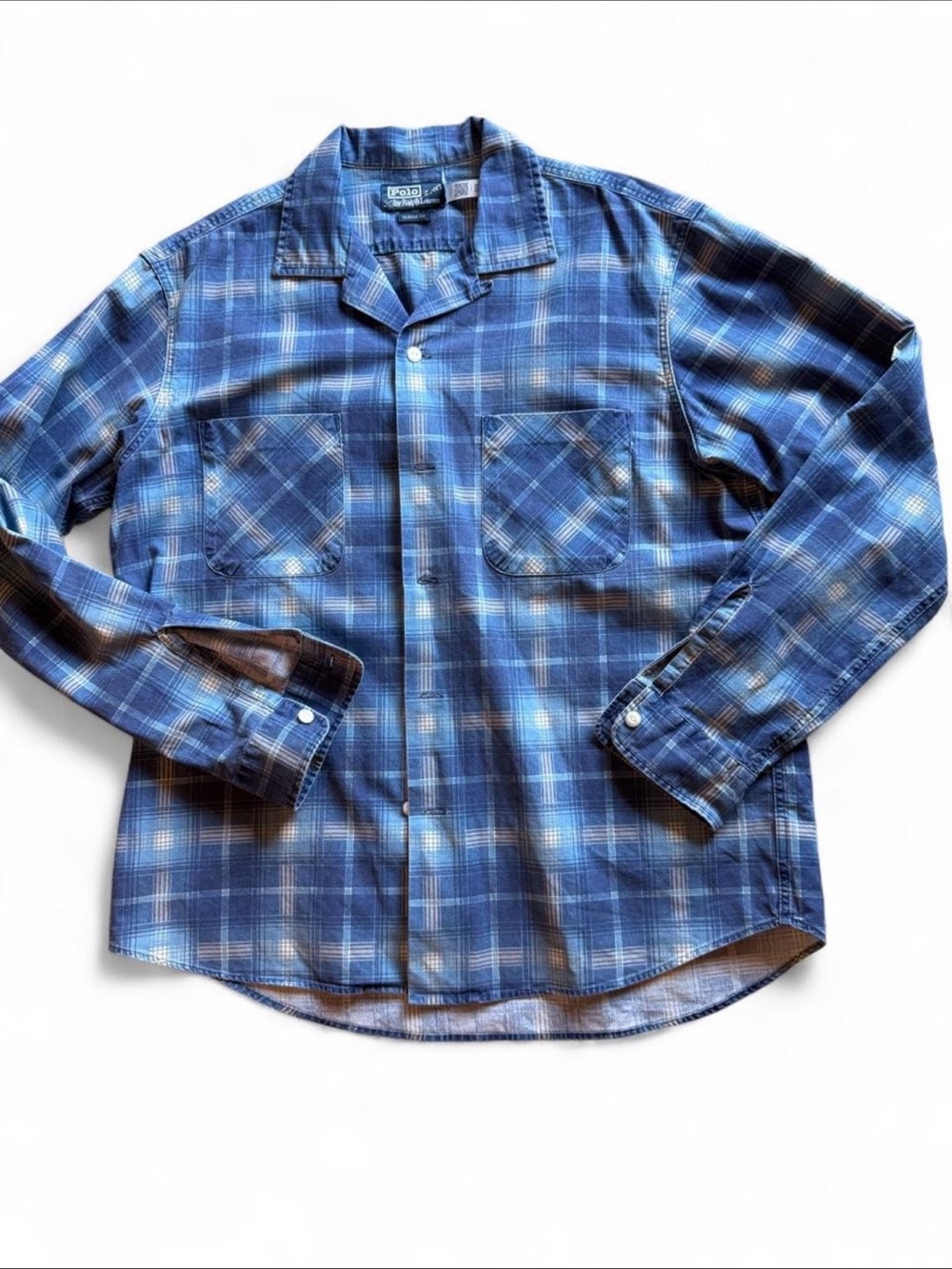 NWOT Polo by Ralph Lauren Blue Plaid Long-Sleeve flannel style Shirt